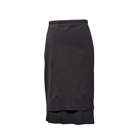 Hermes Black Pleated Skirt Size 42 US 10 - Picture 1 of 2